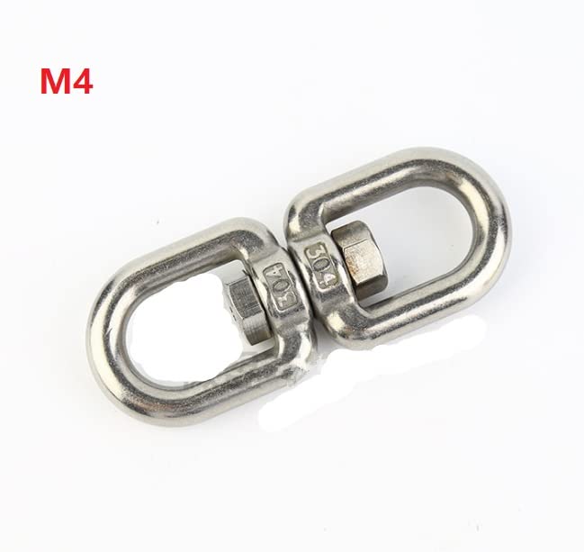 Swivel Eye Hook 304 Stainless Steel Eye To Eye Swivel Ring M4 Eye Swivel Ring Eye Bolts For Anchor Chain Web Tree Swing Hammock Chair - Image 2