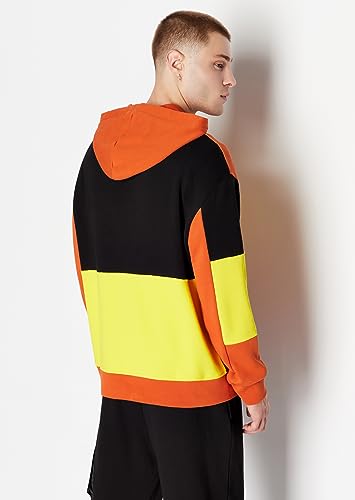 Armani Exchange Men's Cotton French Terry Colorblock Pullover Hoodie Sweatshirt4