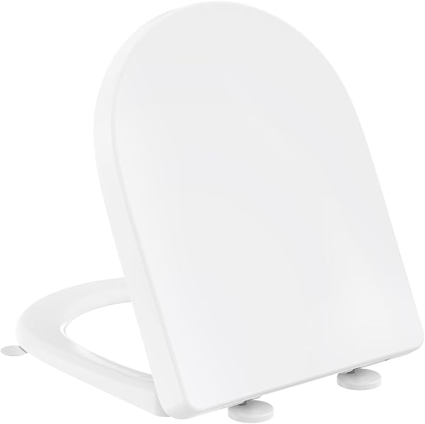 YEAUPE PRO Tavoletta WC Universale D Forma, Sedile WC Con Chiusura Ammortizzata e Funzione di Sgancio Rapido, Bianco, 44,6 x 36,1 x 5 cm, incluso modello di installazione - 1
