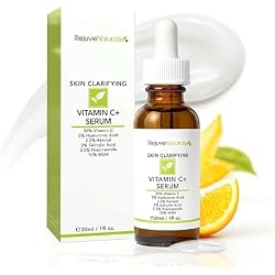Vitamin C Serum Plus 5% Hyaluronic Acid, 2.5% Retinol, 2% Salicylic Acid, 3.5% Niacinamide, 10% MSM, 20% Vitamin C - Anti Aging Anti Wrinkle Skin Clearing Serum Organic Skin Care for Face and Eyes 1oz