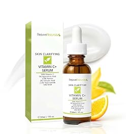 Vitamin C Serum Plus 5% Hyaluronic Acid, 2.5% Retinol, 2% Salicylic Acid, 3.5% Niacinamide, 10% MSM, 20% Vitamin C - Anti Aging Anti Wrinkle Skin Clearing Serum Organic Skin Care for Face and Eyes 1oz