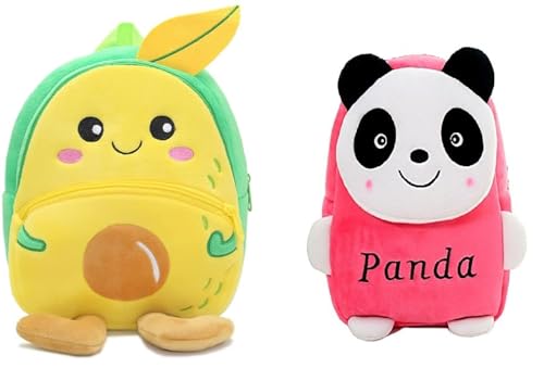 Image of blue tree Cute Boy's and Girl's Plush Bag Medium Quality Full Embroidery Designs Mini Travel Backpack Mango (Mango-Old Pink Panda)