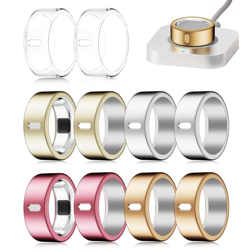 Image of 10 Pack Cover Compatible for Oura Ring 4 /Gen 3 Heritage /Gen 3 Horizon,(NOT Compatible with Oura 4 Ceramic), Charging Directly,Rugged TPU Elastic Finger Protector for Workout Women Men-Size 8