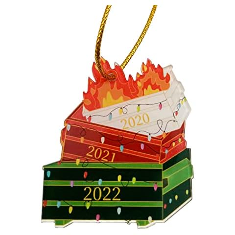 Dumpster Fire Holiday Ornament by JDS Toy Store, 2020/2021/2022 Stacked Dumpster Fire, Funny Christmas Ornament Cover