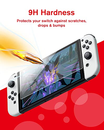 Bersem [2 Pack Tempered Glass Screen Protector Compatible With Nintendo Switch Oled 7 Inch 2021, Auto Alignment Kit/9H Hardness/Transparent Hd Clear/Anti-Scratch/Bubbles Free/High Response #TOP4