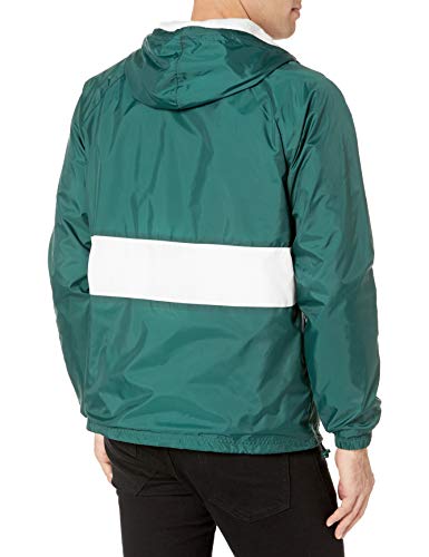 Charles River Apparel womens & Water-resistant Pullover Rain (Reg/Ext Sizes) Windbreaker Jacket, Forest/White, Large US