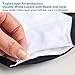 Pack 3 Black Cloth Dust Mouth Mask - 3 Layers All Cotton - Reusable Washable Comfy Breathable Material