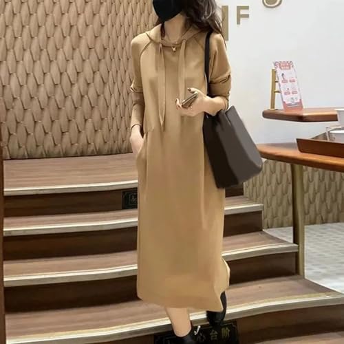 Robe pull à capuche longue mode d'hiver pour sorties en ville