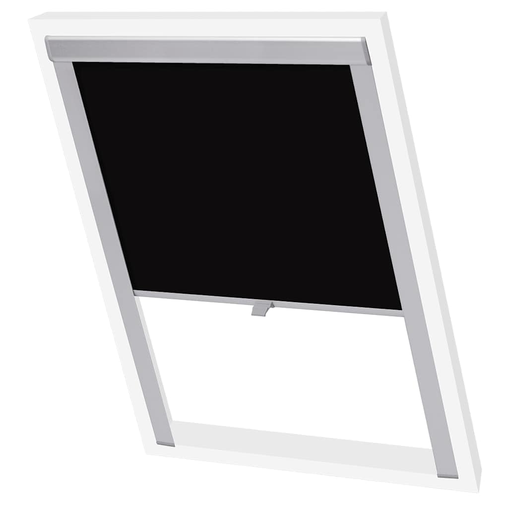 Czarna roleta zaciemniająca do okna dachowego FK06 z aluminiową ramą, 493 x 992 mm, poliester, ochrona przed wysoką temperaturą, nieprzejrzysta, łatwa w montażu, do sypialni, salonu, biura