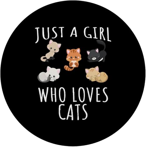 Miniatura 3 de Just a girl who love Cats - Funny Kitten PopSockets PopGrip agarre intercambiable para teléfonos y tabletas