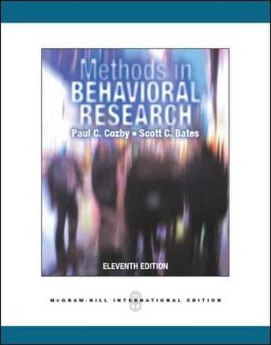 Methods in Behavioral Research by Paul C. Cozby (2012-01-01)