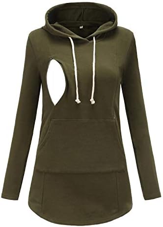 Glampunch Maternity Nursing Hoodie Breastfeeding Tops Sweatshirt Long Sleeve Colthes for Pregnancy Women.