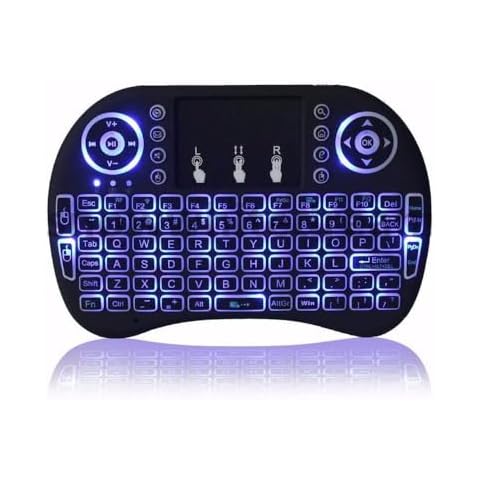 BIFANS Backlit Mini Wireless Keyboard, Air Mouse Portable Wireless Mini Keyboard with Touchpad Mouse, Wireless Mini Keyboard for PC TV Box HTPC IPTV PC Pad Xbox Tablet Cover