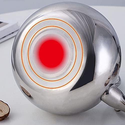 Tetera Classic de Tetera Hervidor de Té de Acero Inoxidable de 1 Litros con Colador y Asa Hervidor de Viaje al Aire… - Imagen 6