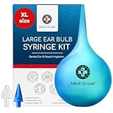 Medi Grade Bulbo de Jeringa para Eliminar Tapones de Oídos, 90 ml – con Punta Quad-Stream para Limpiar Oídos para Sacar Cera – Kit de Limpieza Oídos Reisefreundliches
