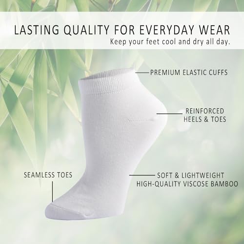 Image of EPEIUS Women's Bamboo Ankle Socks - Seamless Toe, Low Cut, No Show, Lightweight 3 /6 Pack