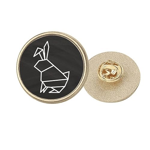 Broche lapins Origa ronde géométrique clip métal doré taille M femme