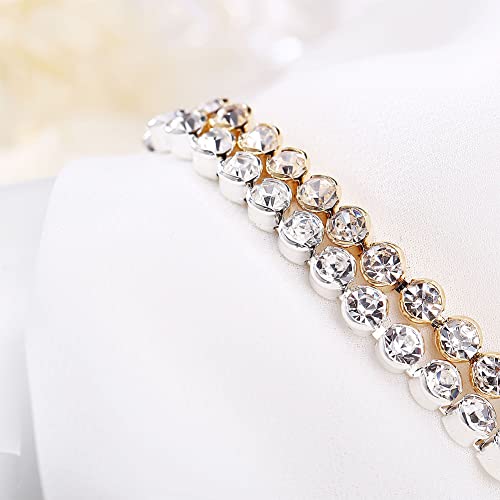 ZAHSY Gold Plated Bracelets Silver Chain Bracelet Cubic Zirconia Tennis Bracelets for Women Rhinestones Bracelet for Women2