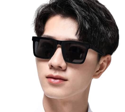 deseox Matte Finshed Retro Square Dark Black Light Weight Uv Protection Sunglasses For Men and Women-picture-22