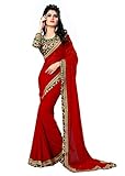 OOMPH! Women's Sarees Chiffon Printed Blouse & Border