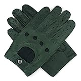 Harssidanzar Hombre Guantes De Cuero De Cuero De Venado Sin Forro, Cazador Verde, M