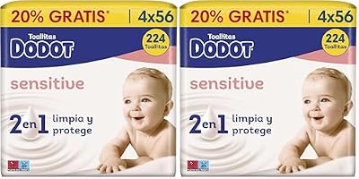 Dodot Toallitas para Bebé Sensitive - Paquete de 8 x 54 Toallitas - Total: 216 Toallitas