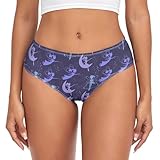 Dallonan Women's Underwear Brief Breathable Soft Knickers Flying Fairy Magic Wand Purple XX-Large
