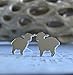Lamb Sheep Stud Earrings Polished Sterling Silver Handmade in USA
