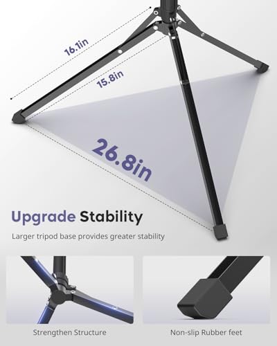 Aureday Phone Tripod, 92\" Cell Phone Tripod Stand with 15\" Gooseneck, Remote and Phone Holder, Overhead Tripod ＆ Selfie Stick for Recording/Watching/Vlog, Compatible with iPhone Android - Thumbnail 4