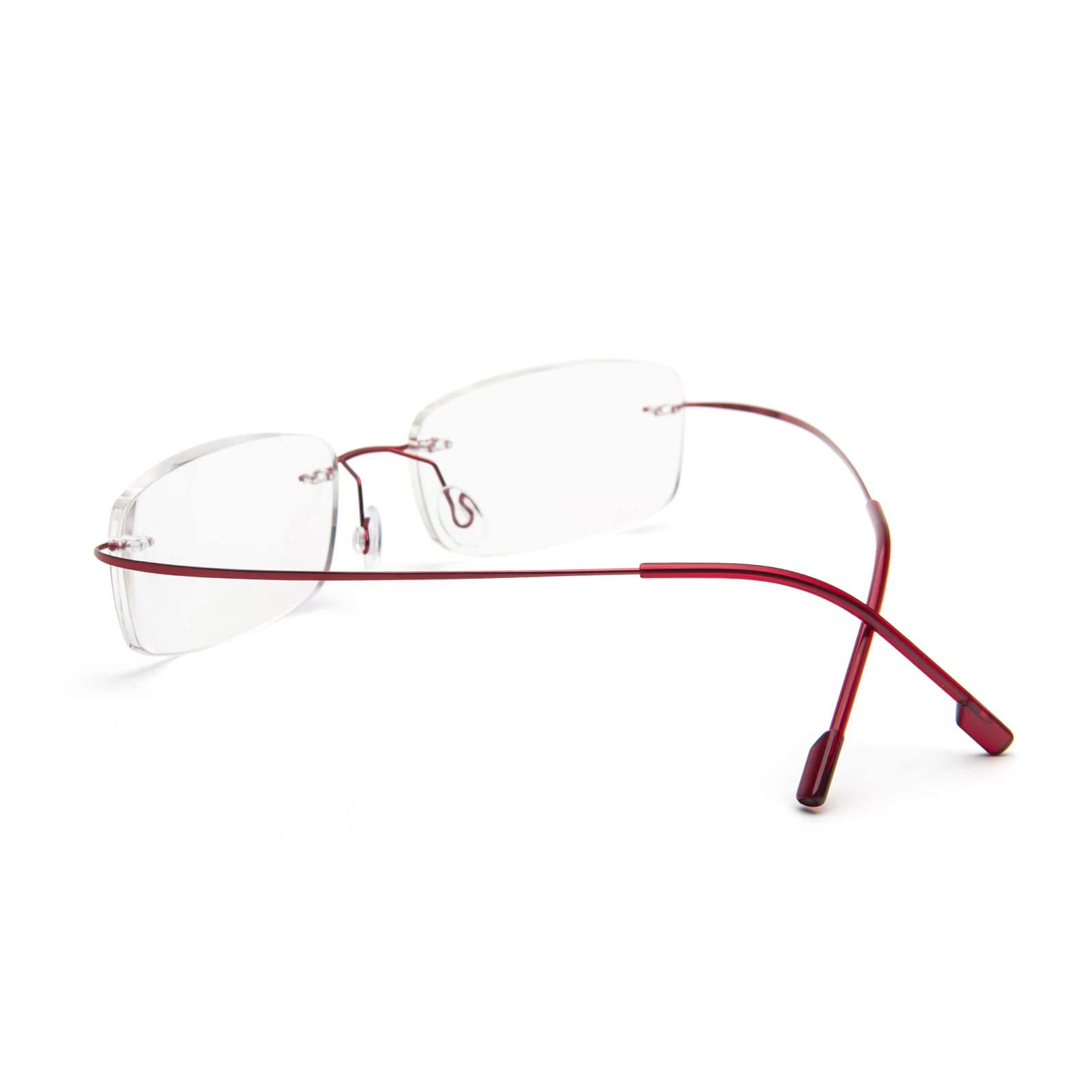 KoKoBin Rimless Reading Glasses Super Light Titanium Eyewear Men Women Sun Readers Reading Glasses(Red,+1.0) - Image 3