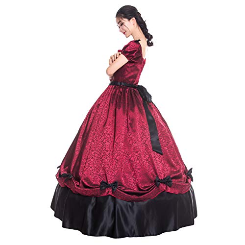 Southern Bell Dress 19 Century Civil War Southern Belle Gown/Party Dresses/Victorian Dresses (L, Red1) #TOP2