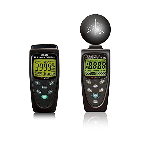 EMF Meters Combo Gauss Magnetic Field Meter and EMF RF Meter Detectors + Aluminium Carrying Case & Calibration Certificates