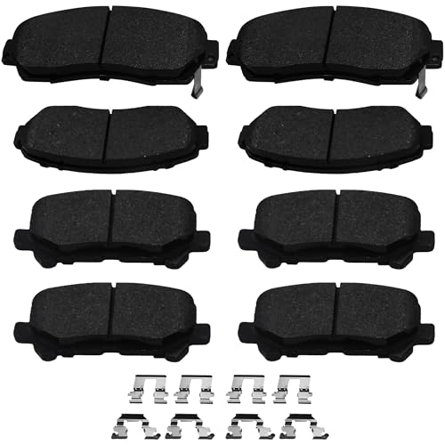 Image of Brake Pads Front and Rear Compatible with 2011-2017 Honda Odyssey Automotive Replacement Brake Pads Semi-Metallic D1521 D1281