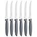 Price comparison product image Tramontina Kitchen Knives Set of 6, Serrated Fruit Tomato Cooking Knife, Vegetable Chopper Peeler, Stainless Steel, Multipurpose, Pointed Tip, Grey, 23498654