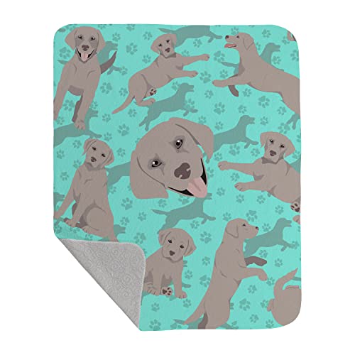 Caroline's Treasures MLM1053LQB Grey Labrador Retriever Quilted Blanket 50x60 Artwork Pattern Quilted Throw Blanket for Bed, Couch, Sofa, Soft and Lightweight