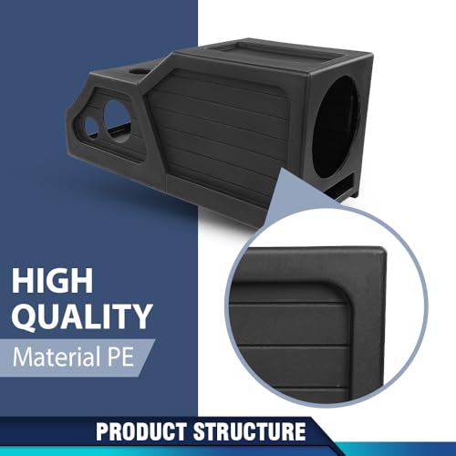 PIT66 12\" Center Console Subwoofer Box Compatible with Chevy/GMC Crew Cab 2014 2015 2016 2017 2018 Black - Thumbnail 5