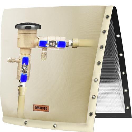 TOHONFOO 2-Way Open Backflow Preventer Pipe Cover Outside, 30"Wx30"H, Beige