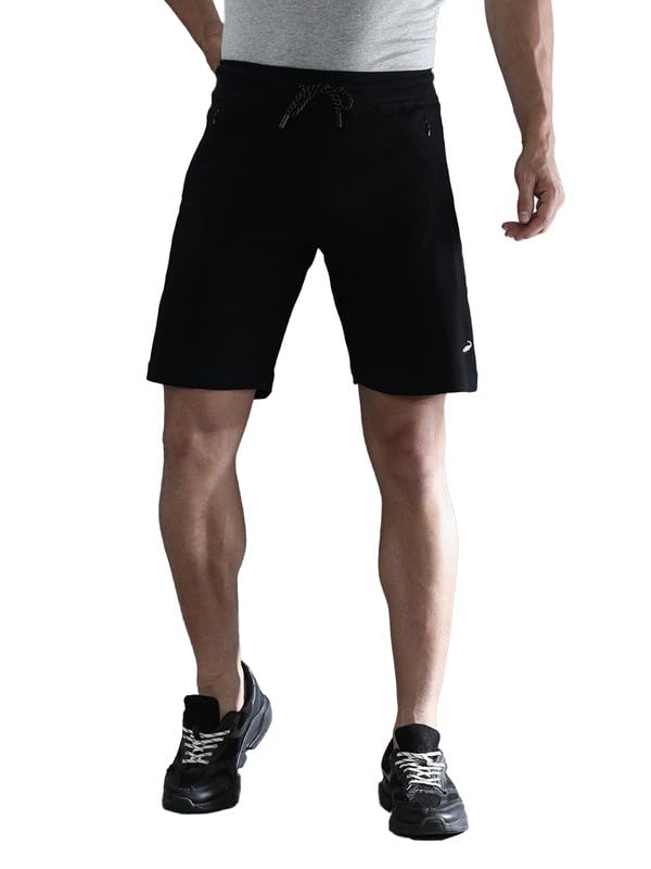 crocodile Men Solid Track Shorts | Comfort Fit | Mid Rise | Drawstring Waist | Above Knee Length | Casual Sports Lounge Shorts Charcoal Melange-picture-12