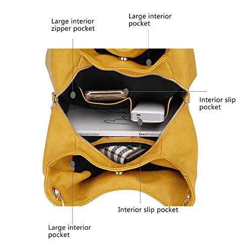 Mkf Set Hobo Bag For Women & Wristlet Wallet – Pu Leather Designer Handbag Purse – Shoulder Strap Lady Fashion Teal #TOP4