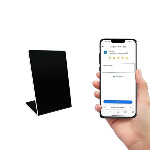SZGHR 1pc Black White Stand Google Reviews 13.56MHz NT / AG 215 Chip NFC Stand NFC Mobile Phone Tap URL Writing Social Business Review Card