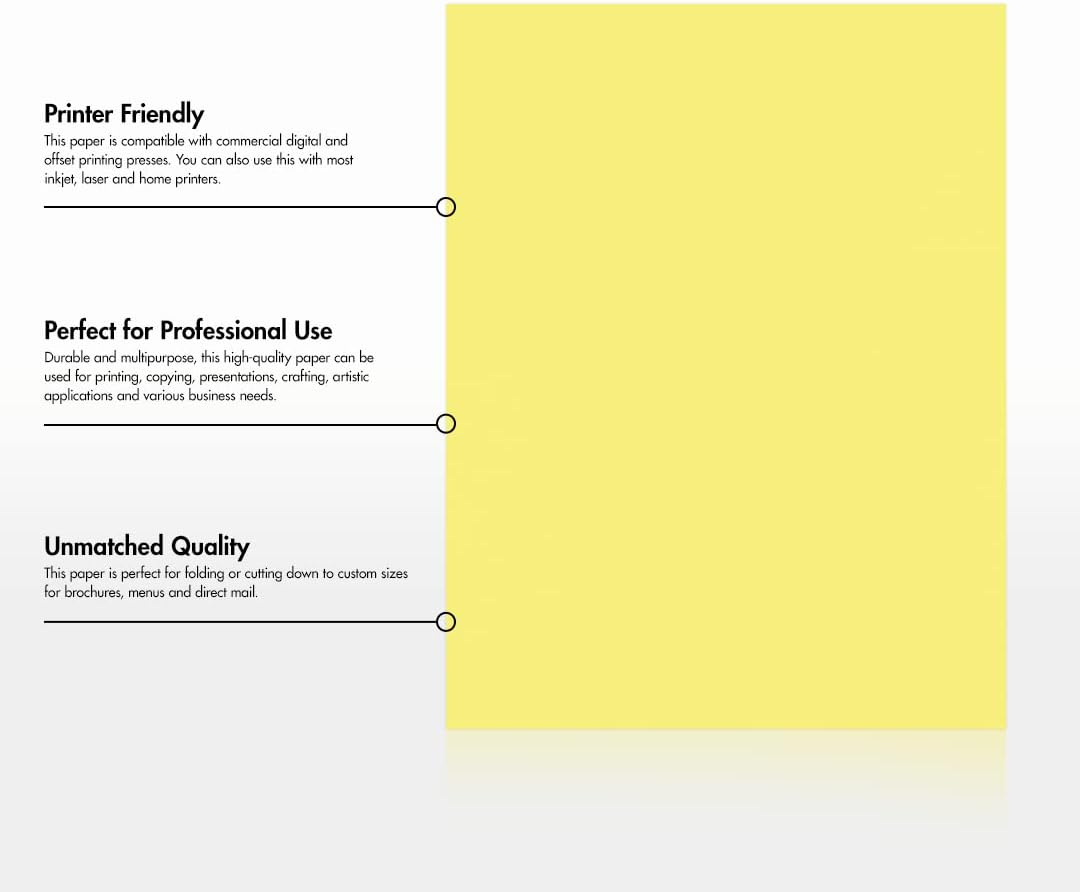 LUXPaper 8.5" x 11" Paper | Letter Size | Pastel Canary Yellow | 60lb. Text | 500 Qty