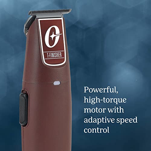 Oster Professional Cordless Hair Trimmer With Rechargeable Battery And Ergonomic Design, T-Finisher T-Blade Trimmer, Burgundy #TOP2