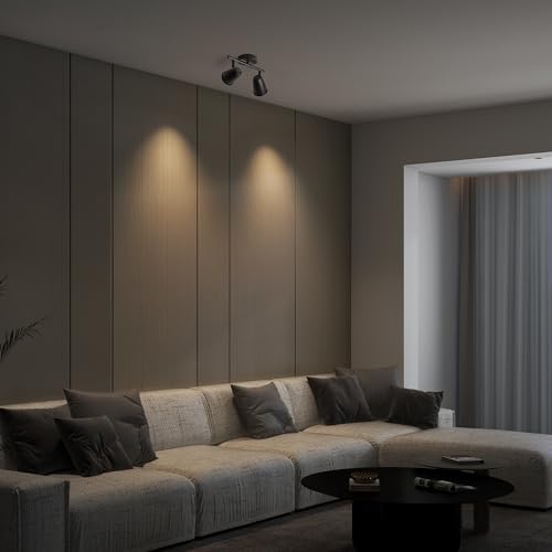 Aisilan LED 2-Light Track Lighting Fixtures Ceiling, Matte Black GU10 Track Light Bar with Rotating Heads, 3000K 14W Warm White, Modern Indoor Spotlight for Kitchen Living Room Artwork by a Aisilan - Image 8