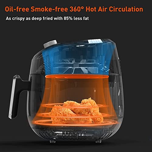 Image of Multi-Functional Air Fryer 4 Liter Electric Hot Oven Oilless Cooker Air Fryer Machine with Nonstick Pot Easy Knob Cooking Pan Kitchen for Baking, Frying, Roasting, Grilling Air Fryer (1500 W)