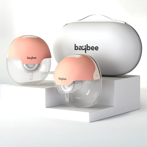 Image of Baybee CuddleFlow Double Wearable Electric Breast Pump for Mothers | Portable Breast Pump Electrical Machine with 3 Modes (Lactation, Milk Suction, Massage) & 15 Suction Levels | Automatic Breast Milk Pump with Rechargeable 1500mAh Battery & LED Display | Hands-Free, BPA-Free 180ml Milk Cup | Quiet, Compact & Premium Carry Case (Orange)
