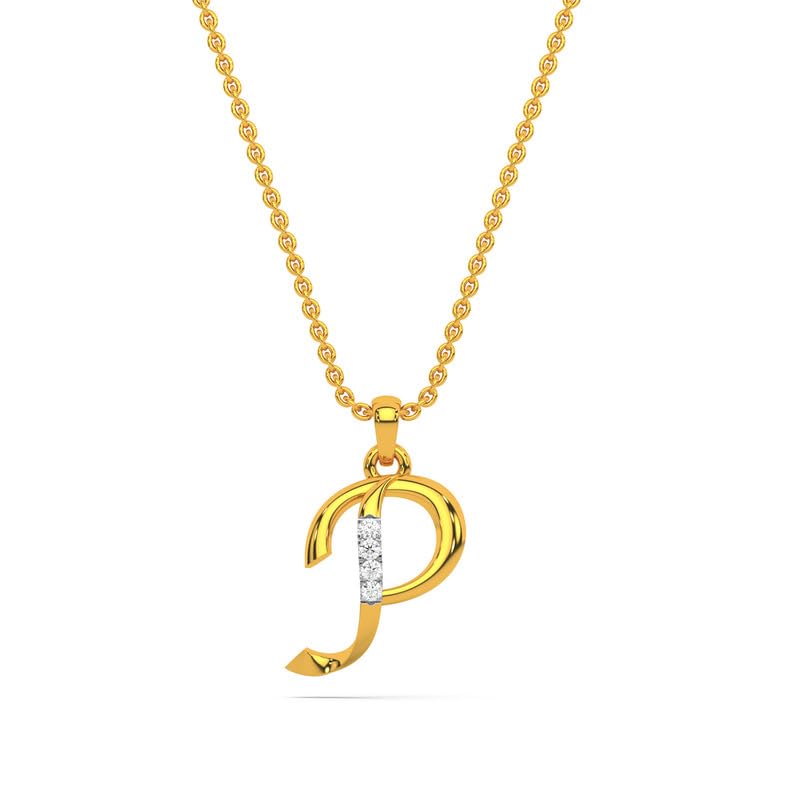 Alphabet Diamond & Gold Pendant for Women.