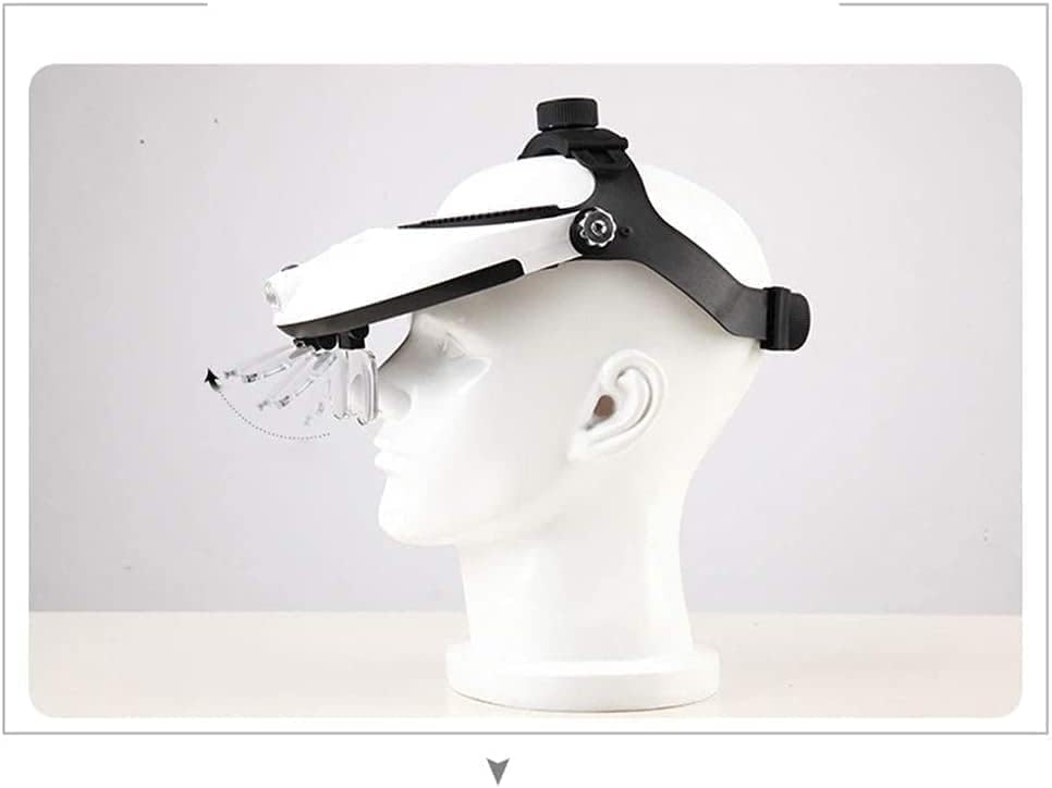 Dental Loupes, Dual Lens Headband Magnifier LED Lamp Light Magnifying Glass Loupe for Reading Jewelry Watch Electronic Repair Close Work