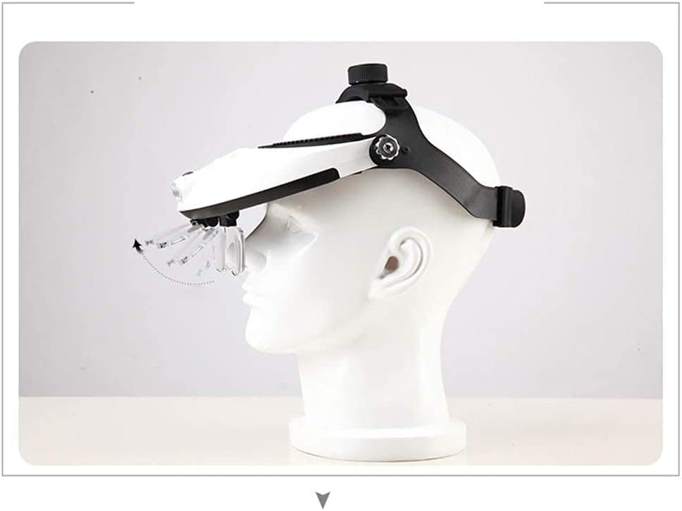Lupa De Aumento, Lupa De Diadema con Doble Lente, Lámpara De Aumento para Lectura, Joyería, Relojería, Reparación Electrónica Y Trabajos De Precisión.