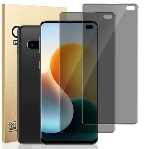 Xenovont 2 Pack Galaxy S10 Plus Privacy Screen Protector 9H Hardness [Anti-Scratch] Anti-Spy Tempered Glass Protective Film for Samsung Galaxy S10 Plus (6.4 Inch)