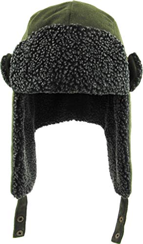 Kbethos KBW-620 OLV Wool Blend Aviator Trapper Hat Trooper Ear Flaps Ushanka Eskimo Warm Winter Cold thumb #1